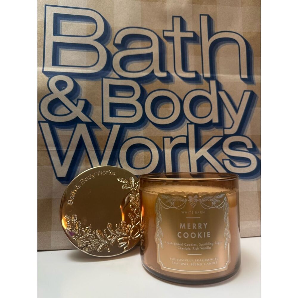 Bath & Body Works Merry Cookie Candle Wax DIY Home Fragrance 3 Wick Jar New